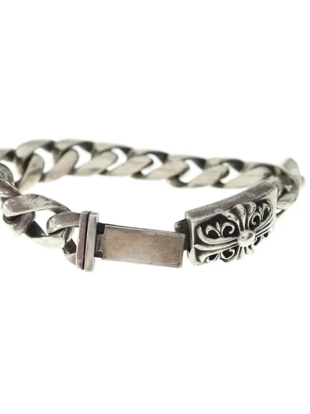 Chrome Hearts ID Box Keeper Classic Link Box ID Bracelet Silver